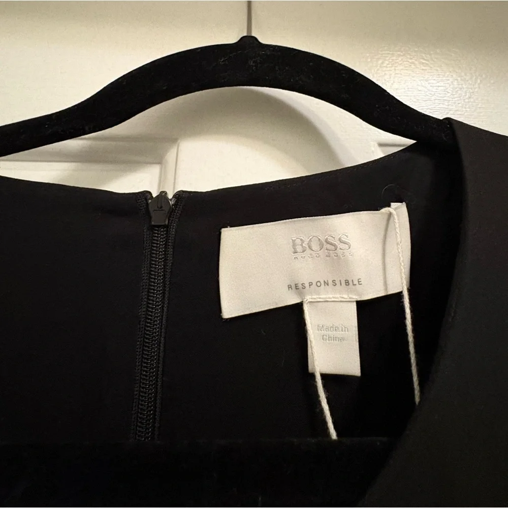 NWT BOSS Black Long Sleeve Dress - Picture 7 of 7